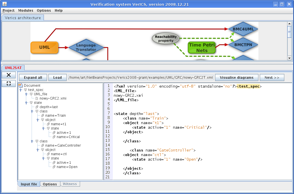 Verics GUI, Loading Train Gate Controller example